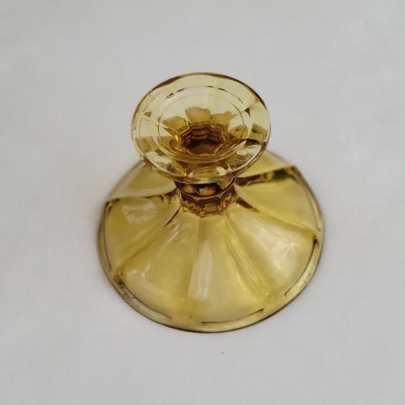 VINTAGE ✨️ Fairfield Amber Yellow Glass Pedestal Footed Dish By Anchor Hocking - Picture 3 of 4